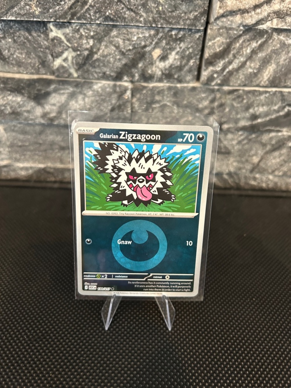 Pokemon Galarian Zigzagoon 130/217 Reverse Holo Rare from Ascended Heroes Set